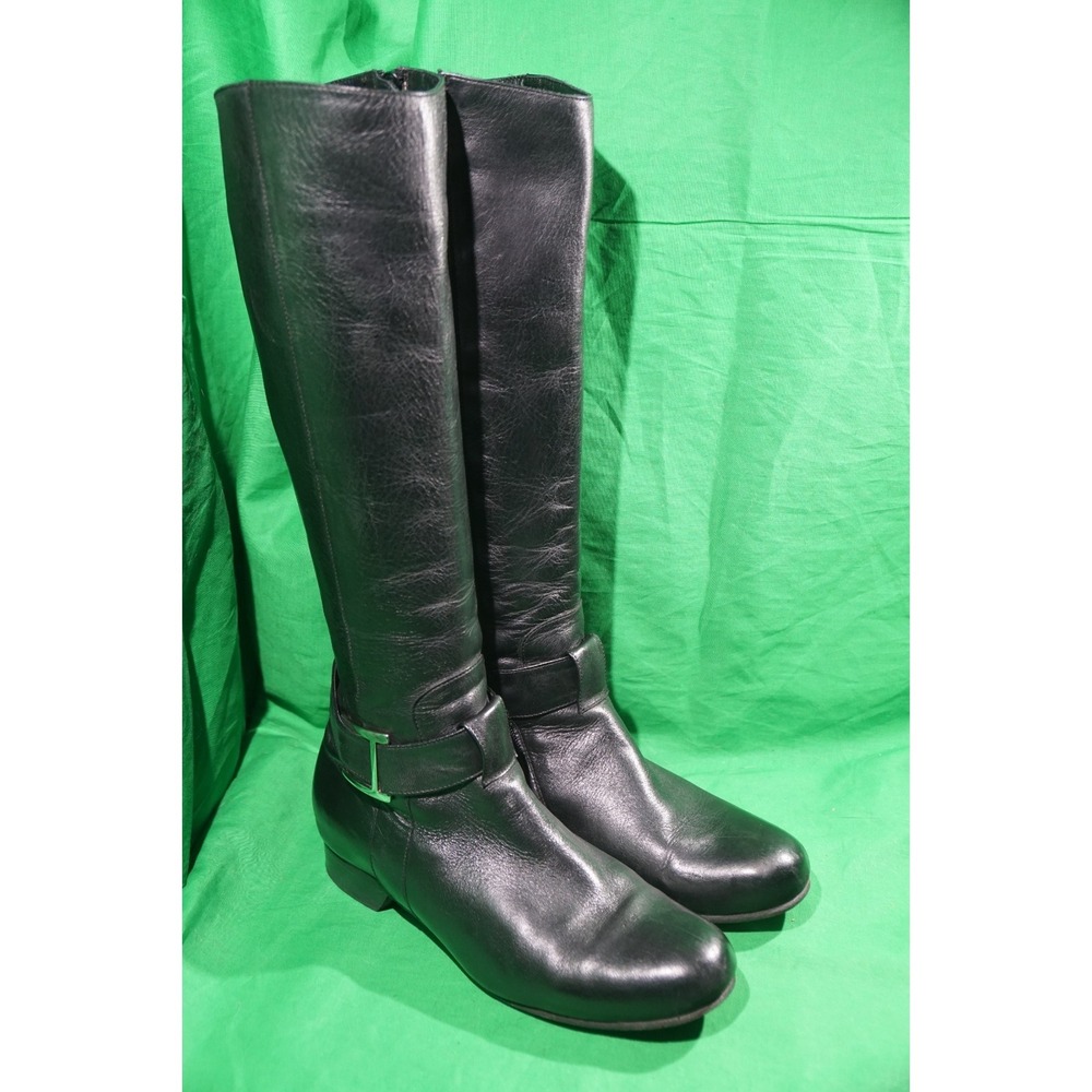 Poppy Barley Womens 8.5 Tall Black Leather Riding Style Boots